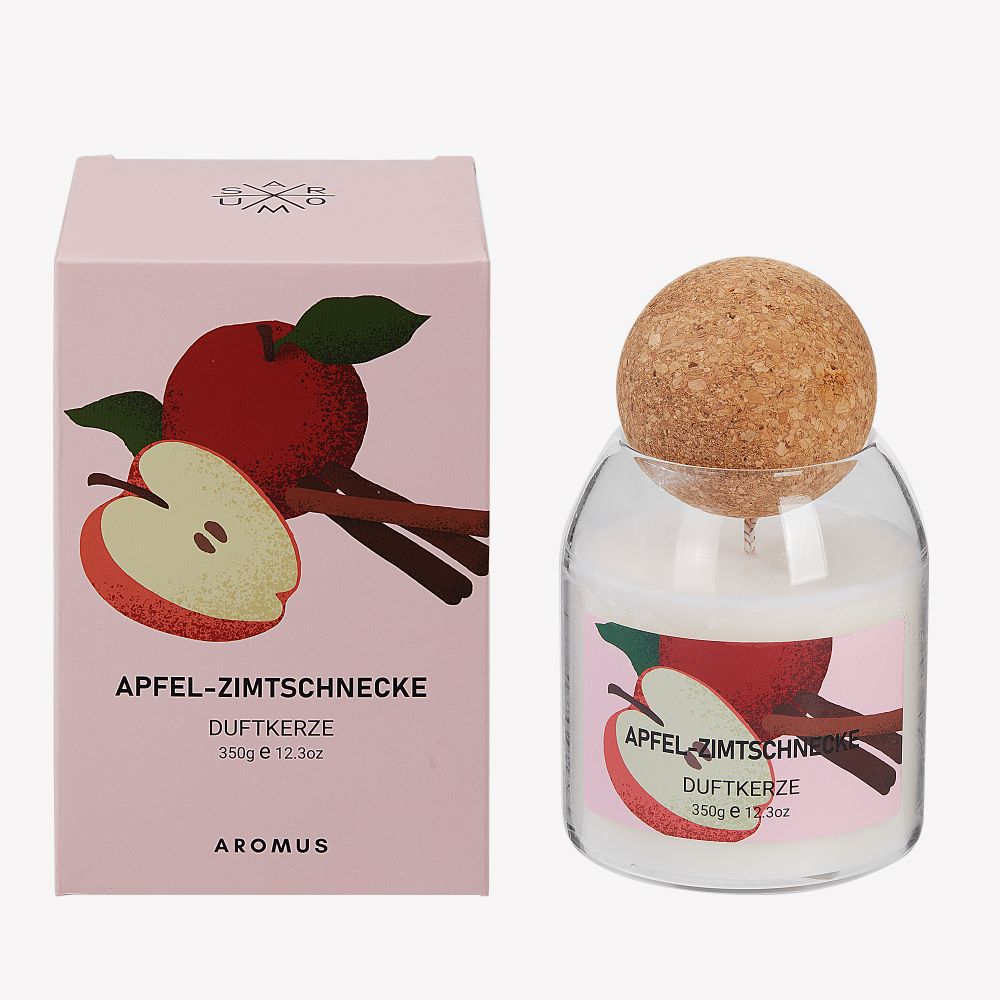 Duftkerze im Glas Apfel-Zimtschnecke