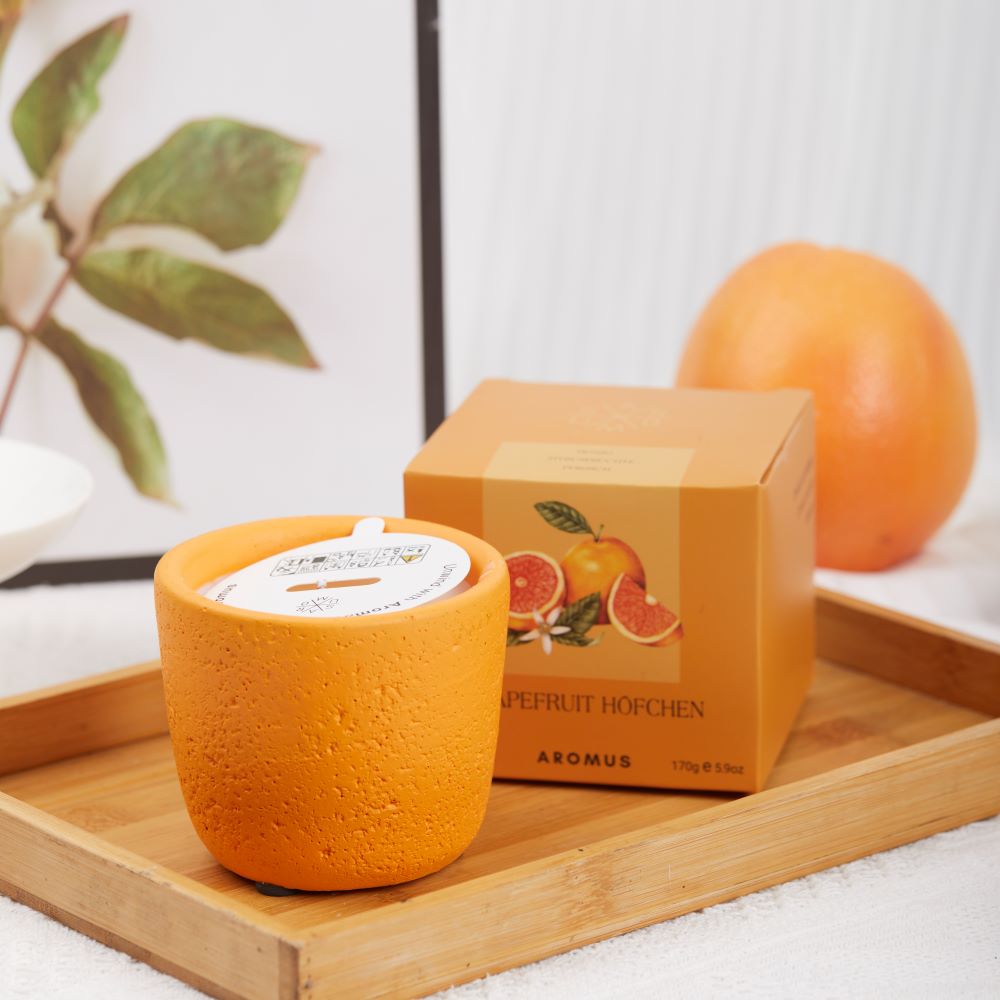Betonkerze Grapefruit Höfchen