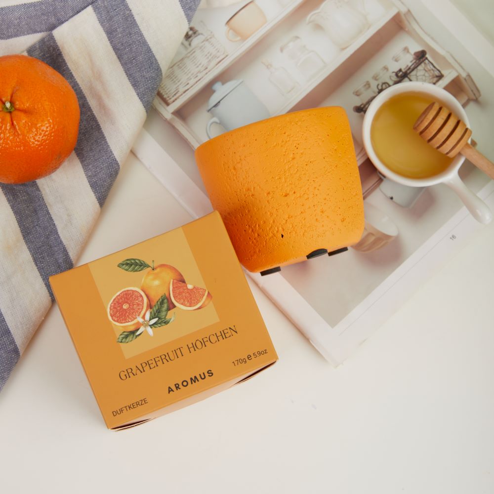 Betonkerze Grapefruit Höfchen